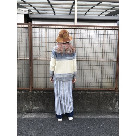 Ice blue nordic knit cardigan【01354】