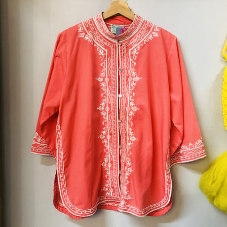 Caro of Honolulu Embroidered Blouse / Pink【01143】