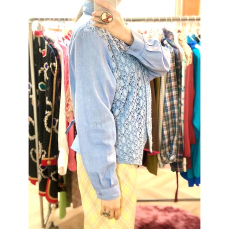 Vintage vest design blouse【01070】