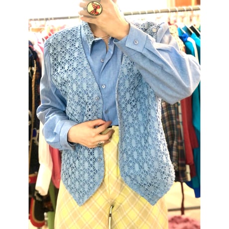 Vintage vest design blouse【01070】