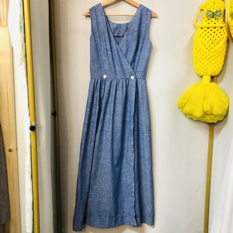 70s Wrap tulip maxi dress【01080】