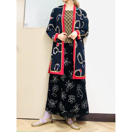 Jeanne Marc black length cardi jacket【00960】