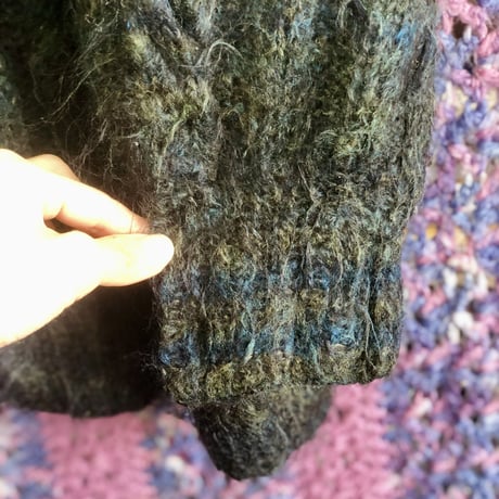 Dark green mohair cardigan【01342】