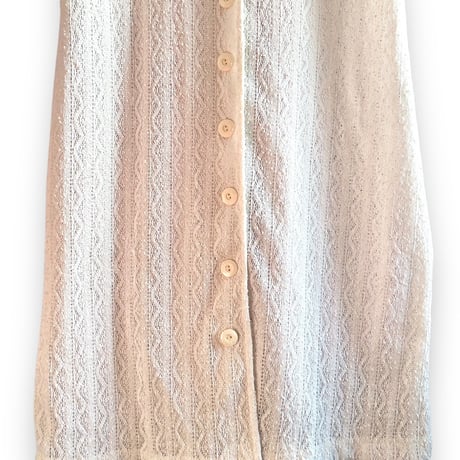Vintage front button white dress【01450】