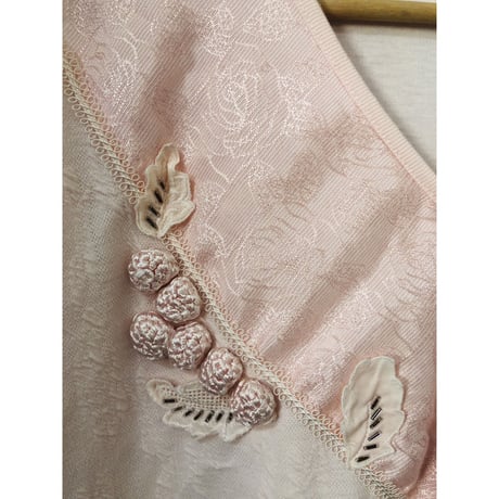 80s Pink Beaded Appliqué top【00943】