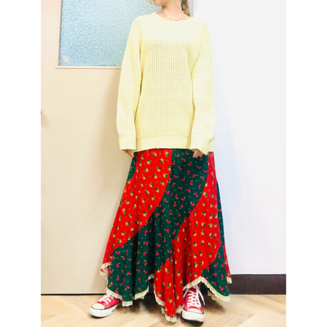70s Escargot maxi skirt【01030】
