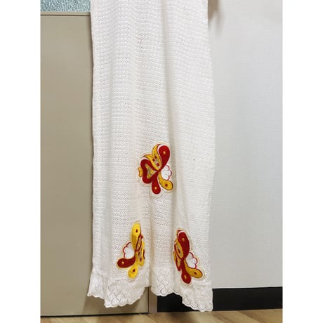 70s Floral patches maxi dress【00778】