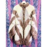 Brown mohair long cardigan【01344】