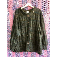 Dark green mohair cardigan【01342】