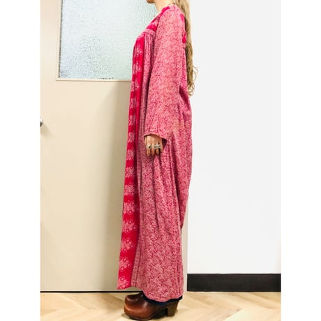 70s Indian cotton maxi dress【00874】