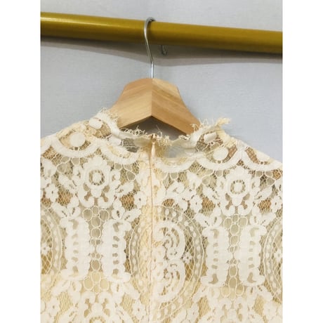 Vintage flare sleeve lace mini dress【00956】