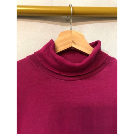 90s Turtleneck cotton top / PINK【01019】