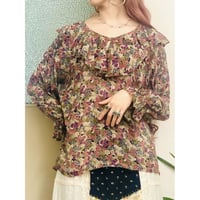 Ruffled floral blouse【00633】