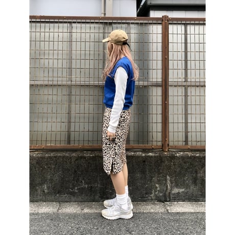 Vintage leopard faux fur skirt【01396】