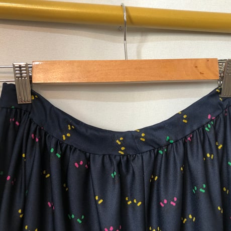 70s Colorful tiered maxi skirt【01162】
