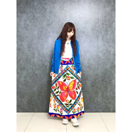 Vintage butterfly maxi skirt【01451】