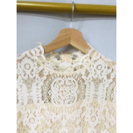 Vintage flare sleeve lace mini dress【00956】