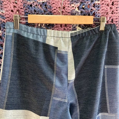 70s Patchwork style poly pants【01405】