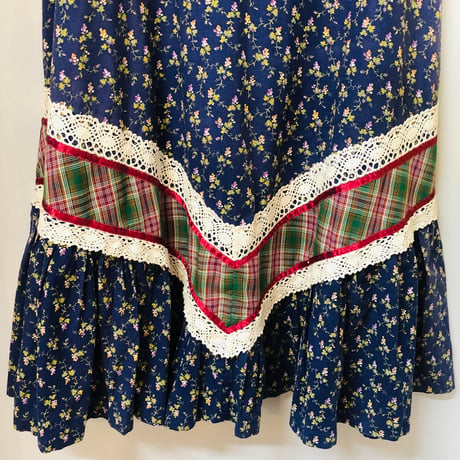 70s GUNNE SAX Floral maxi skirt【01106】