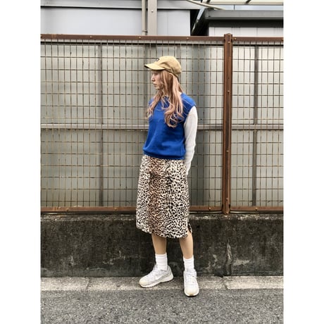 Vintage leopard faux fur skirt【01396】