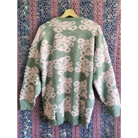 80s Teddy Bear Knit Sweater【01395】