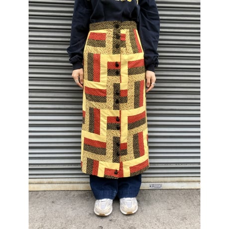 70s Patchwork maxi skirt【01304】