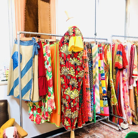 Red×Yellow African batik dress【01185】