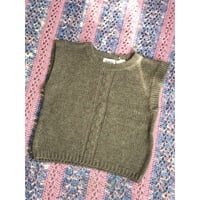 Brown knit vest【01373】