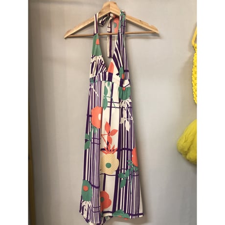 60s Halter mini dress【00969】
