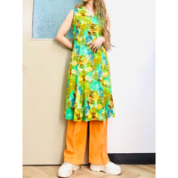 Vintage botanical sleeveless dress【00837】