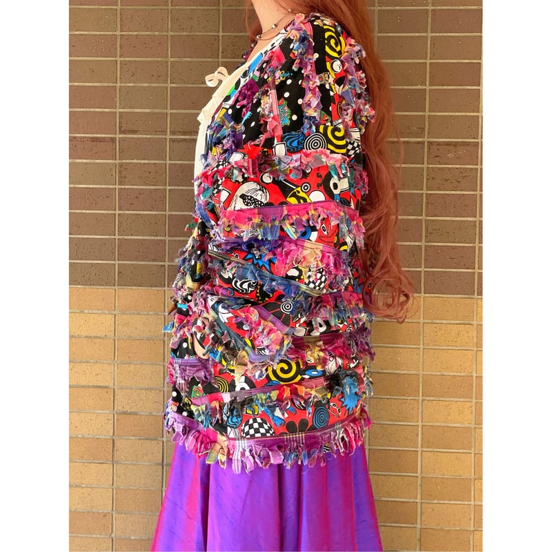 Paula Sweet Muslin Mink colorful fringe jacket【 Paula Sweet Muslin Mink colorful fringe jacket【
