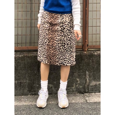 Vintage leopard faux fur skirt【01396】
