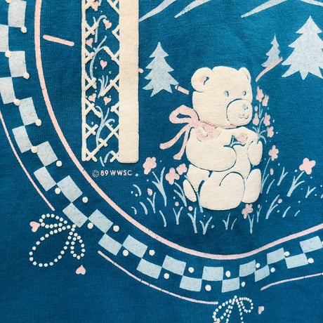 80s Blue Teddy Bear tee【01164】