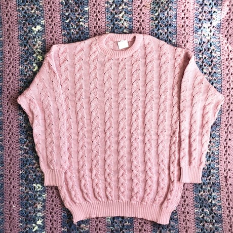 Pink knit sweater【01367】