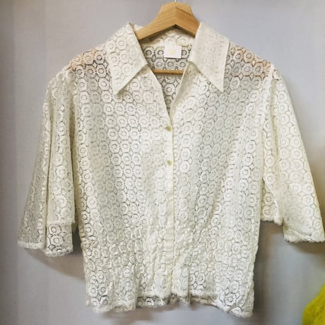 Vintage lace butterfly sleeve top【01203】
