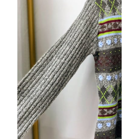 Vintage gray knit sweater【00622】