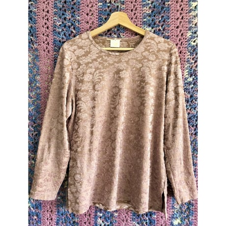 Pink velour top【01334】