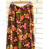 60-70s Floral wide pants【01276】