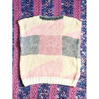 Multi color mohair knit vest【01349】