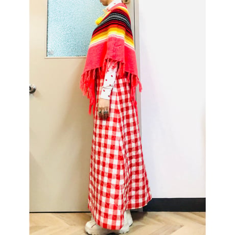 70s Knit poncho【01027】