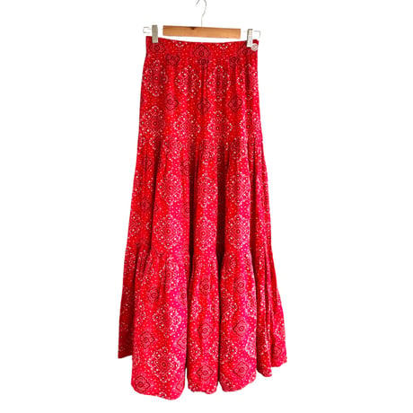 70s Bandana pattern maxi skirt【01242】