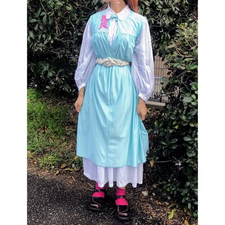 60s Pastel blue nightgown set【00122】