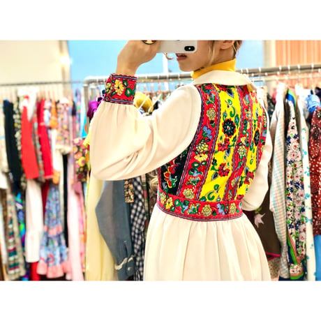 70s Bohemian maxi dress【01034】