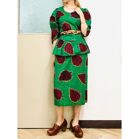 70-80s green batik setup【00573】