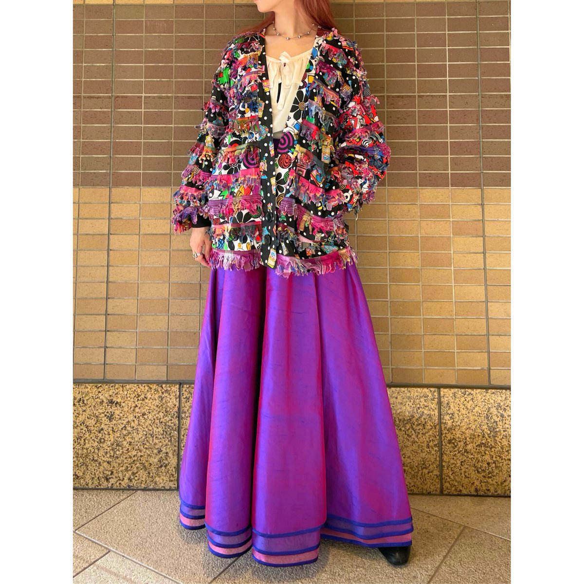 Paula Sweet Muslin Mink colorful fringe jacket【 Paula Sweet Muslin Mink colorful fringe jacket【