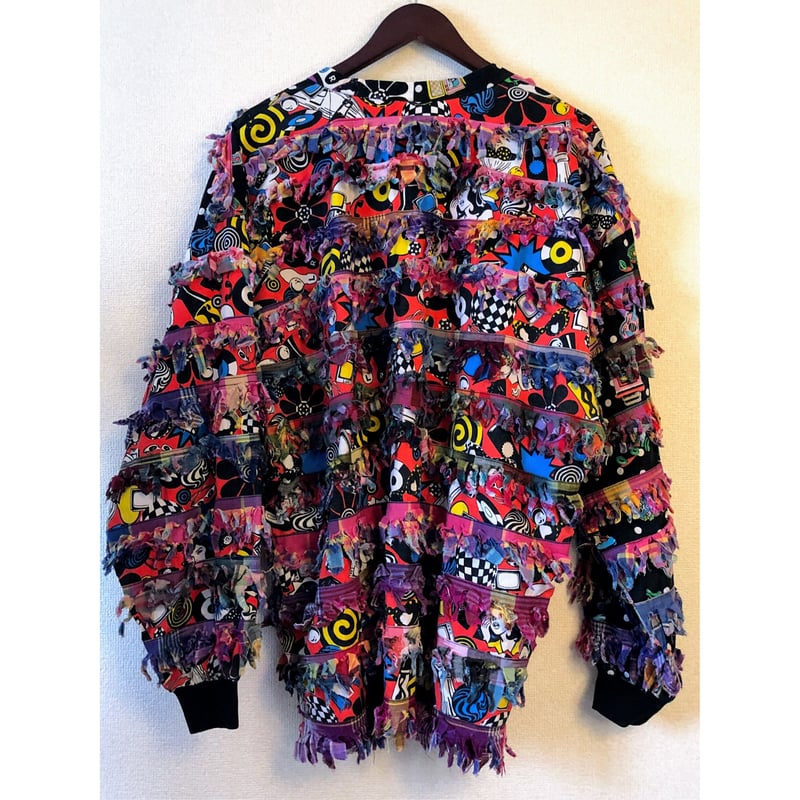 Paula Sweet Muslin Mink colorful fringe jacket【