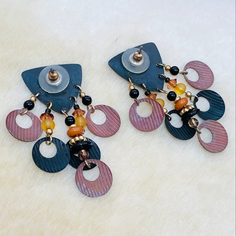 Vintage metal dangle pierce【00774】