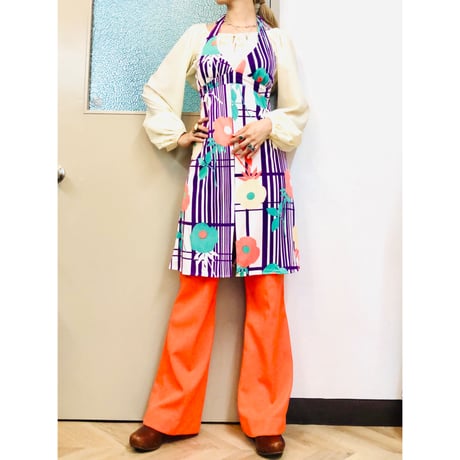 60s Halter mini dress【00969】
