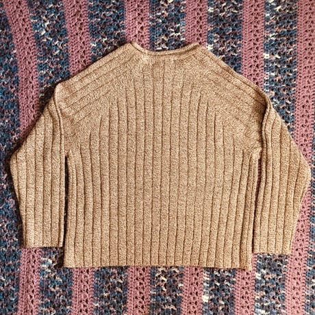 Pink rib knit sweater【01366】