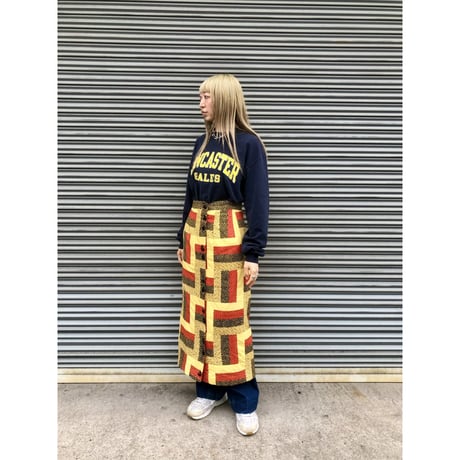 70s Patchwork maxi skirt【01304】
